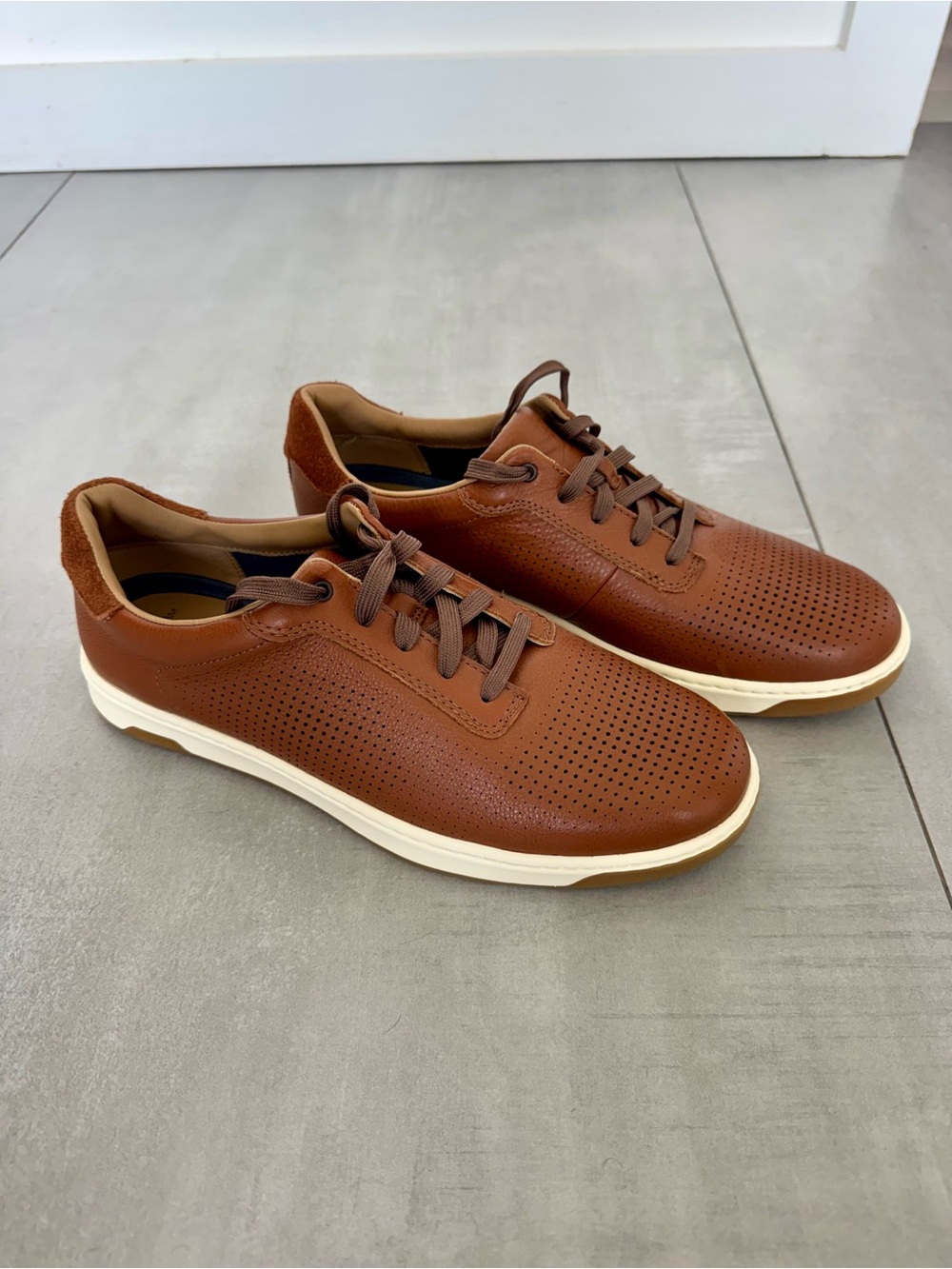Johnston & Murphy Brown Perforated Leather Sneaker
